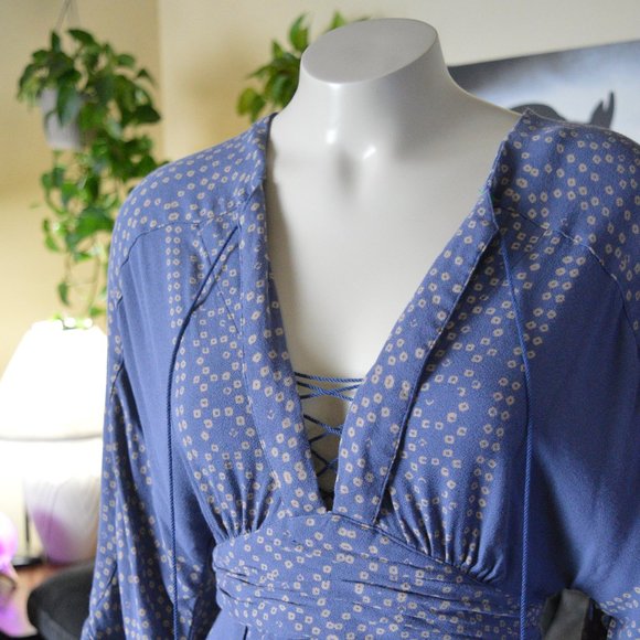 Free People Boho Maxi Dress Hippie Bohemian Western - Picture 2 of 9